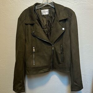 Olive Faux Suede Jacket